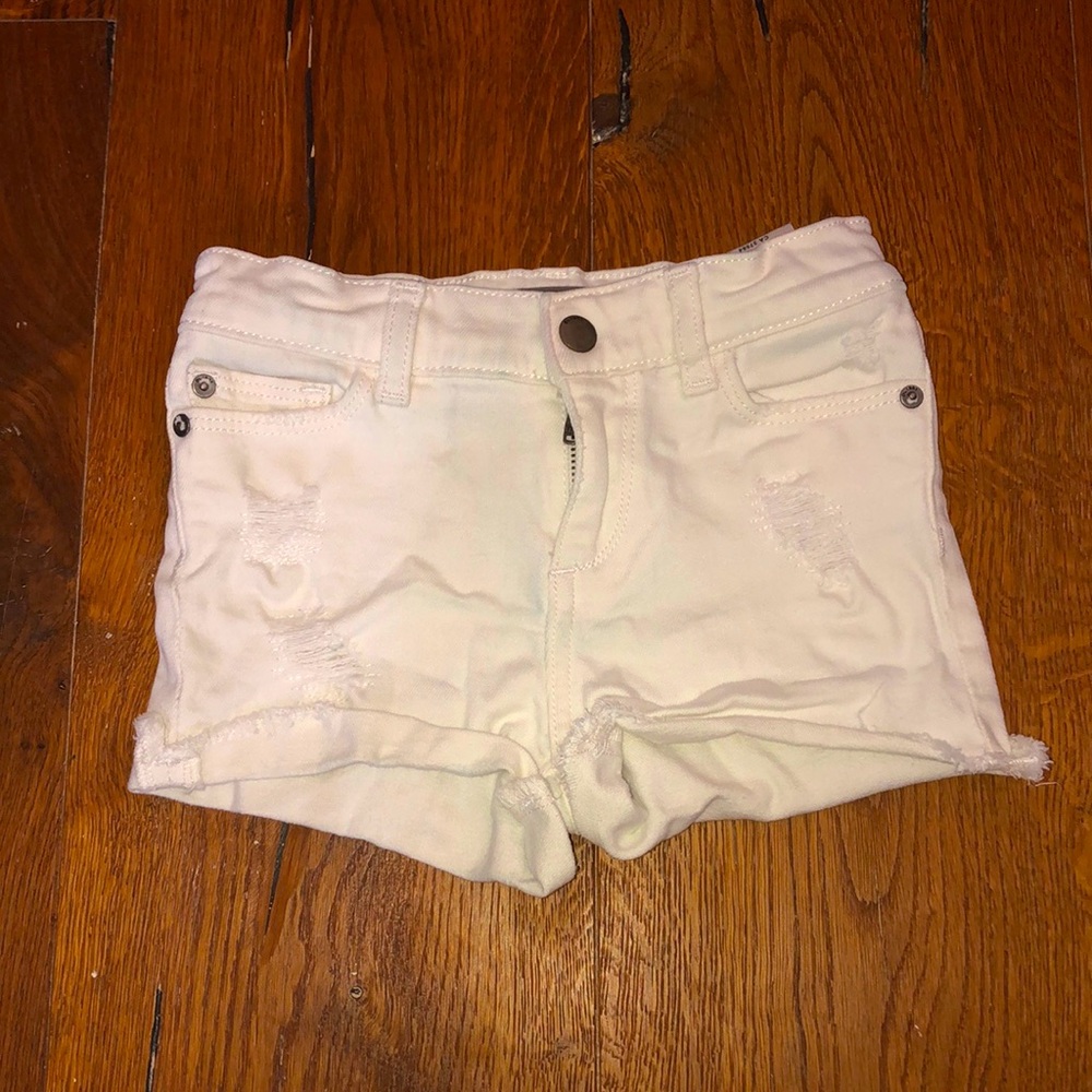 Girls DL1961 white jean cutoff shorts